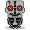 cute voodoo skull doll mascot