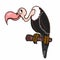 Cute vulture cartoon illustration drawing white background