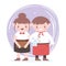 Cute waitress female and male professional cartoon character