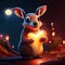 Cute Wallaroo hugging heart 3d rendering of a cute little kangaroo holding a heart Generative AI