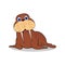 Cute walrus animal illustration design