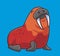 cute walrus happy. isolated cartoon animal illustration. Flat Style Sticker Icon Design Premium Logo vector. Mascot Character