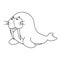 Cute walrus isolated icon