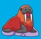 cute walrus open his mouth. isolated cartoon animal illustration. Flat Style Sticker Icon Design Premium Logo vector. Mascot