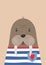 Cute walrus sailor. Poster for baby room.
