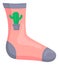 Cute warm sock with funny picture. Cartoon icon