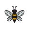 Cute wasp icon. Cartoon bee sticker. Simple hornet icon. Honeybee