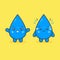 Cute Water Drop Characters Happy and Sad Expression