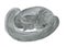 Cute watercolor cat in shades of gray sleeps curled up in a ball and wrapped in a long tail