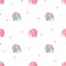 Cute watercolor elephants pattern for kids.