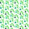 Cute watercolor floral seamless pattern. Green boh