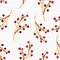 Cute watercolor floral seamless pattern. Red boho