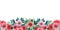 Cute watercolor flower banner. Horizontally arranged blooming pattern