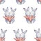 Cute watercolor pattern funny cartoon little bunny with orange carrot isolated on white. Easter repeating background with bunnies.