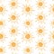 Cute watercolor pattern with shiny yellow suns