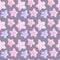 Cute watercolor seamless pattern for children`s room. Pink cartoon stars.