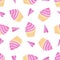 Cute watercolor seamless pattern. Painted girly texture. Textile or wrapping design