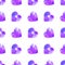 Cute watercolor seamless pattern with purple repeat hearts