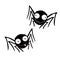 Cute watercolor spiders. Hand drawn. Isolated on white background. Halloween illustration