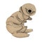 Cute watercolor tardigrades, water bear. Curl up pose