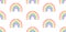 Cute watercolor textured rainbow seamless pattern. LGBT pride flag color symbol. Happy Pride Month sweet background