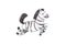 Cute watercolor zebra , isolated illustration good for baby clothes print, children greeting card