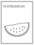 Cute watermelon black and white coloring page with name of fruit. Great for toddlers and kids any age.