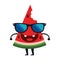 Cute watermelon character vector design Cartoon