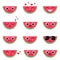Cute watermelon emoji set