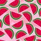 Cute watermelon pattern background - funny vector drawing seamless pattern