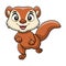 Cute weasel cartoon on white background