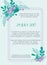Cute wedding invitation card template with hand-drawn floral elements and branches. Stylish simple design. Vector