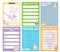 Cute weekly planner background for kids with cute and kawaii unicorn characters.