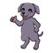 Cute weimaraner dog cartoon giving thumb up