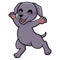 Cute weimaraner dog cartoon running