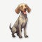 Cute Weimaraner Sticker With Dark Coloured Fur