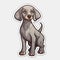 Cute Weimaraner Sticker With Dark Coloured Fur