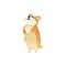 Cute Welsh Corgi dog stands on hind legs with front ones raised up cartoon style