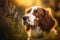 Cute Welsh Springer Spaniel in the evening