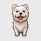 Cute West Highland White Terrier Sticker With Dark Coloured Fur