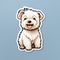 Cute West Highland White Terrier Sticker With Dark Coloured Fur