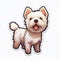 Cute West Highland White Terrier Sticker With Dark Coloured Fur