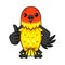 Cute western tanager bird cartoon giving thumb up