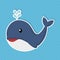 Cute whale baby icon