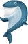 Cute whale cartoon waving