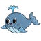 Cute whale doodle kawaii. doodle icon image