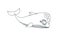 Cute Whale relaxing Coloring page for adult therapy vector Isolated on a white background. Hand drawn Whale illustration for