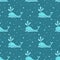 Cute whales and bubbles aqua seamless pattern