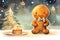 Cute Whimsical gouache Ginger bread man, children\\\'s book illustrations