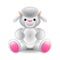 Cute white lamb soft toy isolated on white vector